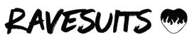 ravesuits logo with fire heart symbol