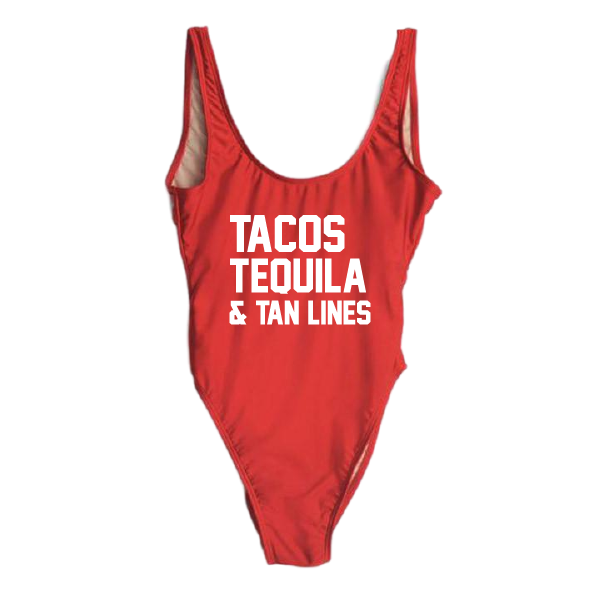 RAVESUITS Classic One Piece XS / Red Tacos Tequila & Tan Lines One Piece