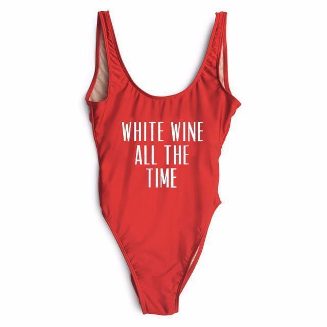 RAVESUITS Classic One Piece S/M / Red White Wine All The Time One Piece