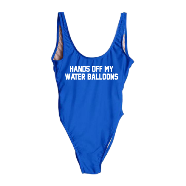 RAVESUITS Classic One Piece S / Royal Blue Hands Off My Water Balloons One Piece [4TH OF JULY]