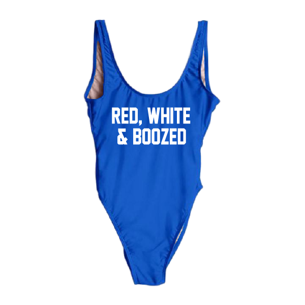 Ravesuits Red White Boozed One Piece 4TH OF JULY One Piece Swimsuit RAVESUITS