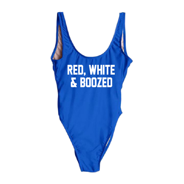 RAVESUITS Classic One Piece S / Royal Blue Red, White & Boozed One Piece [4TH OF JULY]