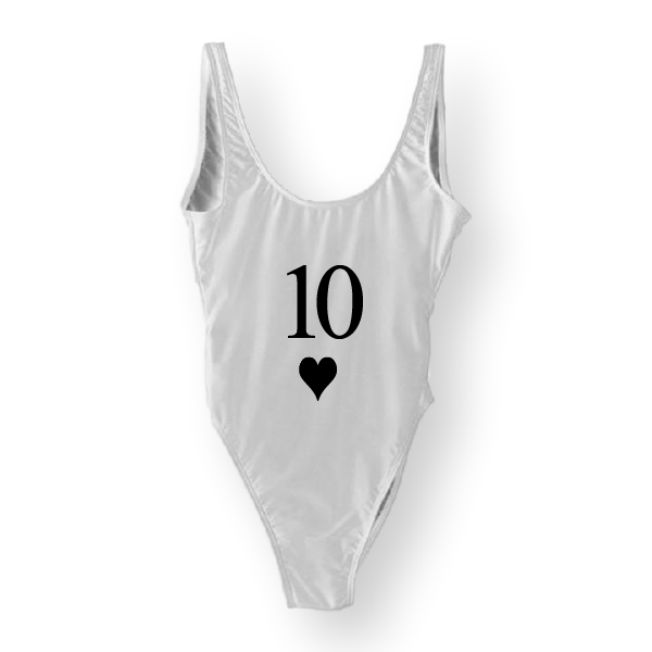 RAVESUITS Classic One Piece White (Black) / S/M 10 of Hearts One Piece [HALLOWEEN]