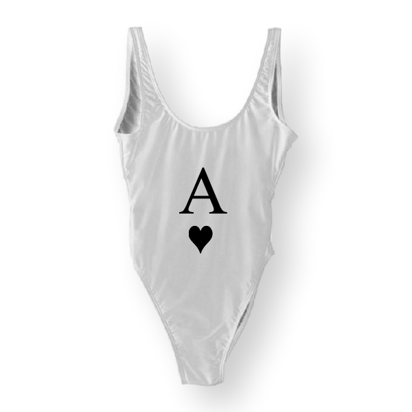 RAVESUITS Classic One Piece White (Black) / S/M Ace of Hearts One Piece [HALLOWEEN]
