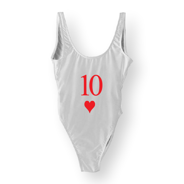 RAVESUITS Classic One Piece White (Red) / S/M 10 of Hearts One Piece [HALLOWEEN]