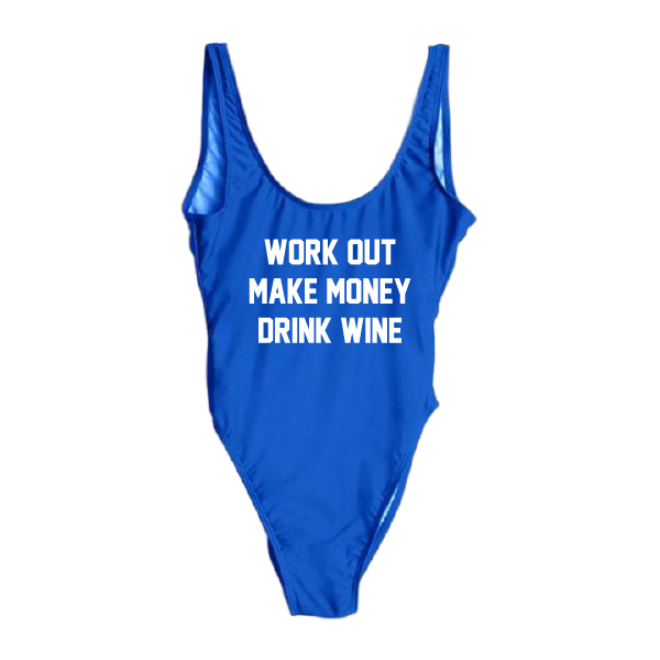 RAVESUITS Classic One Piece Work Out Make Money Drink Wine One Piece