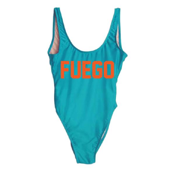 RAVESUITS Classic One Piece XS / Aqua Fuego One Piece