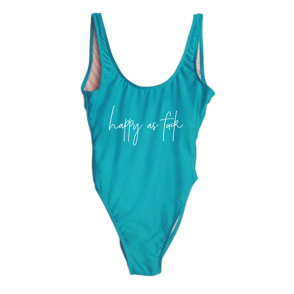 RAVESUITS Classic One Piece XS / Aqua Happy As F*ck One Piece