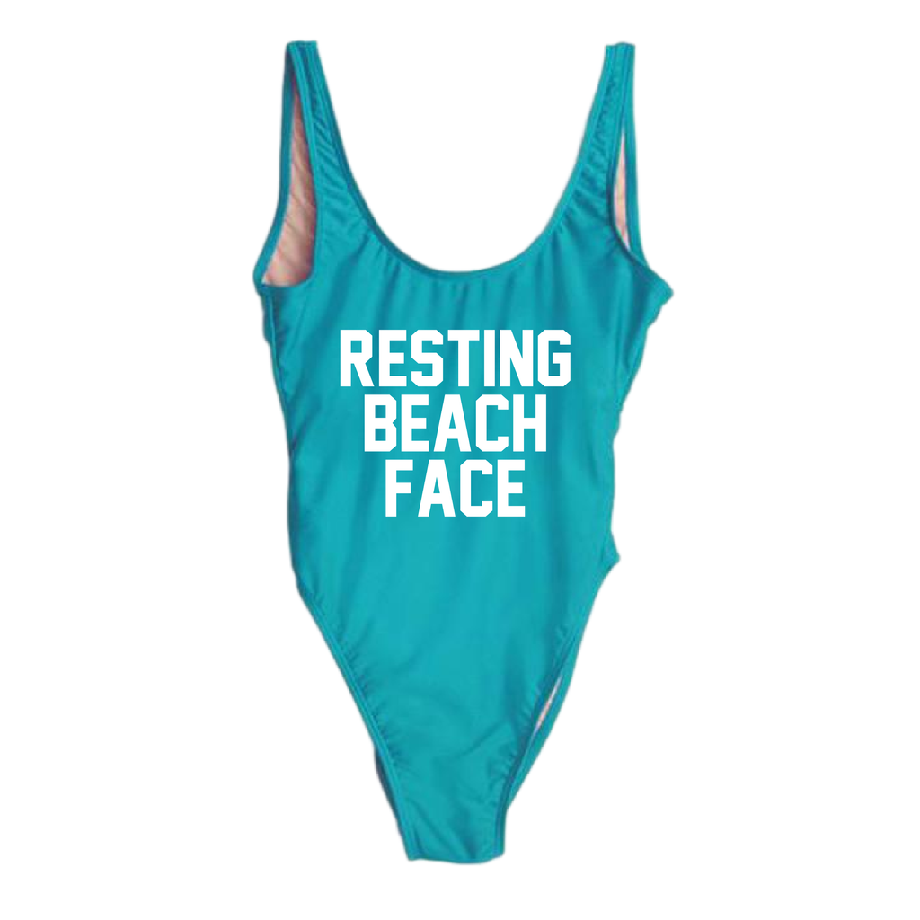 RAVESUITS Classic One Piece XS / Aqua Resting Beach Face One Piece