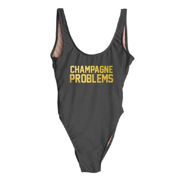 RAVESUITS Classic One Piece XS / Black Champagne Problems [GOLD]