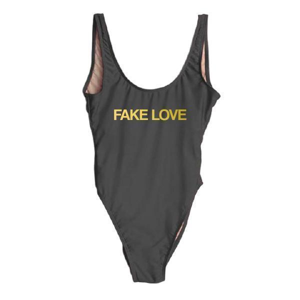 RAVESUITS Classic One Piece XS / Black Fake Love [GOLD]