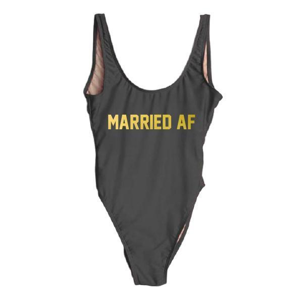 RAVESUITS Classic One Piece XS / Black Married AF [GOLD]