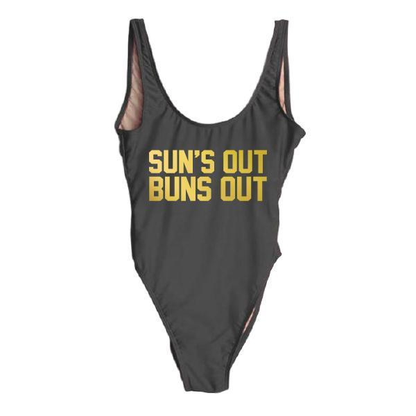 RAVESUITS Classic One Piece XS / Black Sun's Out Buns Out [GOLD]