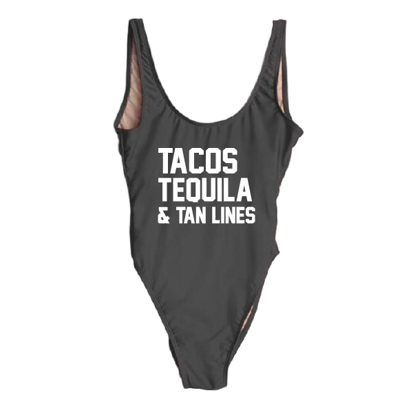 RAVESUITS Classic One Piece XS / Black Tacos Tequila & Tan Lines One Piece