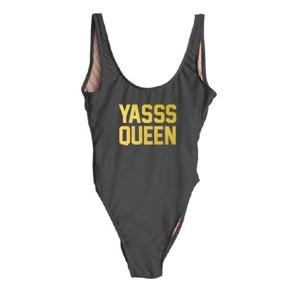 RAVESUITS Classic One Piece XS / Black Yasss Queen [GOLD]