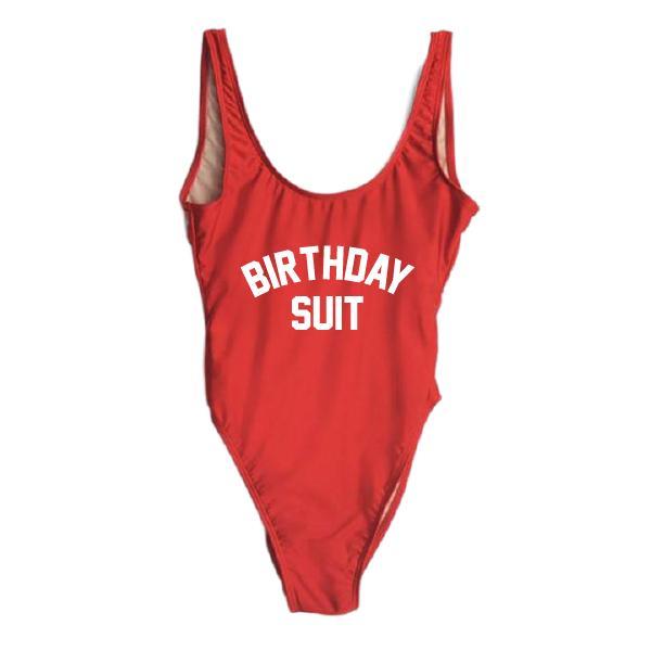Ravesuits Birthday Suit One Piece Swimsuit XL / Red Ravesuits Birthday Suit One Piece Swimsuit XL / Red