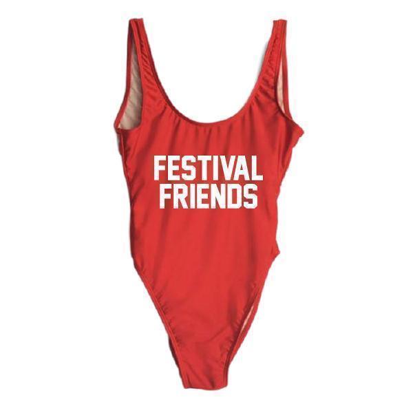 RAVESUITS Classic One Piece XS / Red Festival Friends One Piece