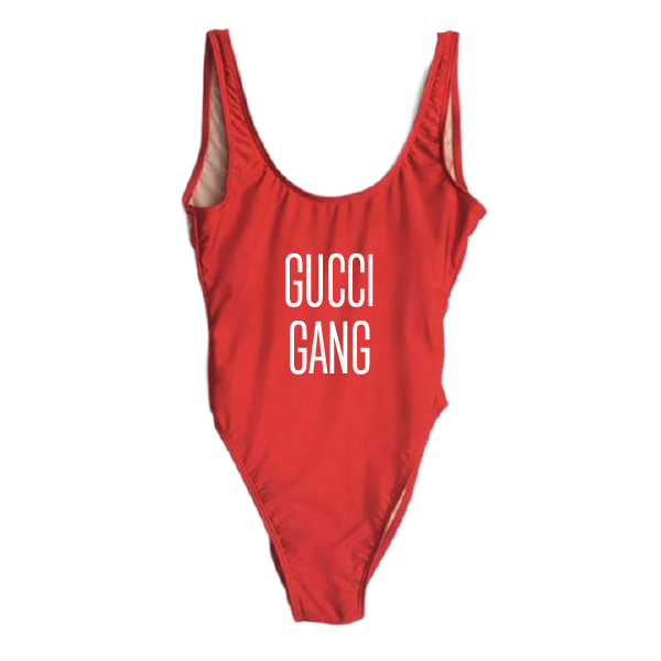 Red gucci swimsuit sales