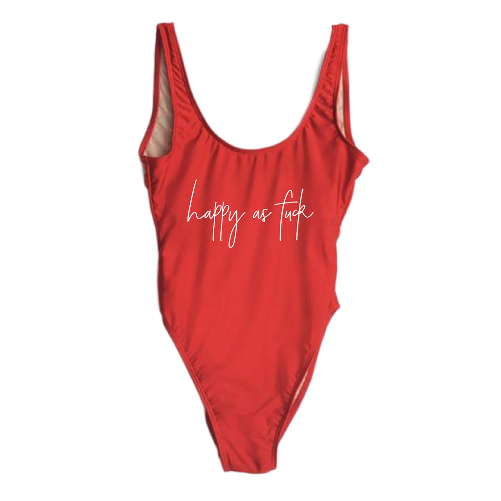 RAVESUITS Classic One Piece XS / Red Happy As F*ck One Piece