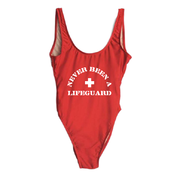 Red one piece lifeguard bathing suit outlet