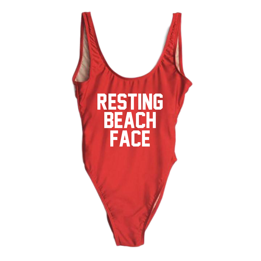 RAVESUITS XS / Red Resting Beach Face One Piece