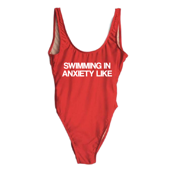 RAVESUITS Classic One Piece XS / Red Swimming In Anxiety Like