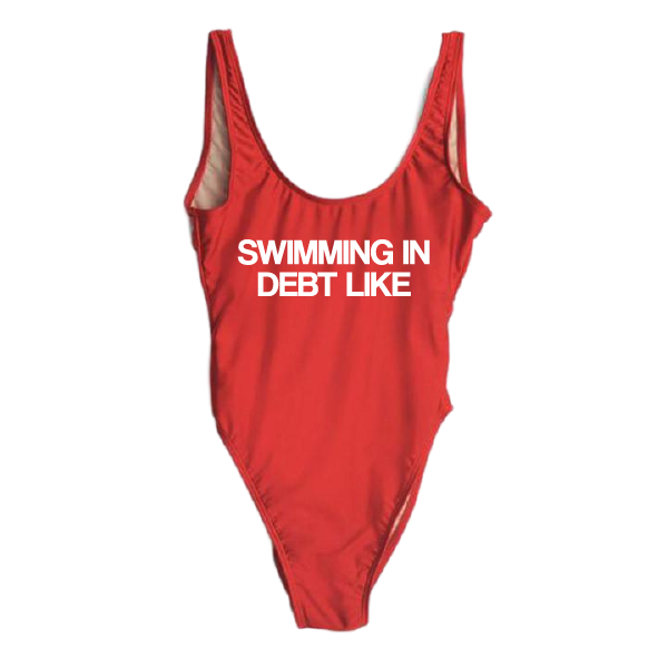 RAVESUITS Classic One Piece XS / Red Swimming In Debt Like