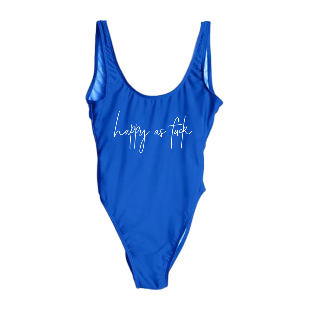 RAVESUITS Classic One Piece XS / Royal Blue Happy As F*ck One Piece