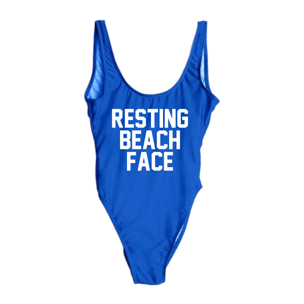 RAVESUITS Classic One Piece XS / Royal Blue Resting Beach Face One Piece