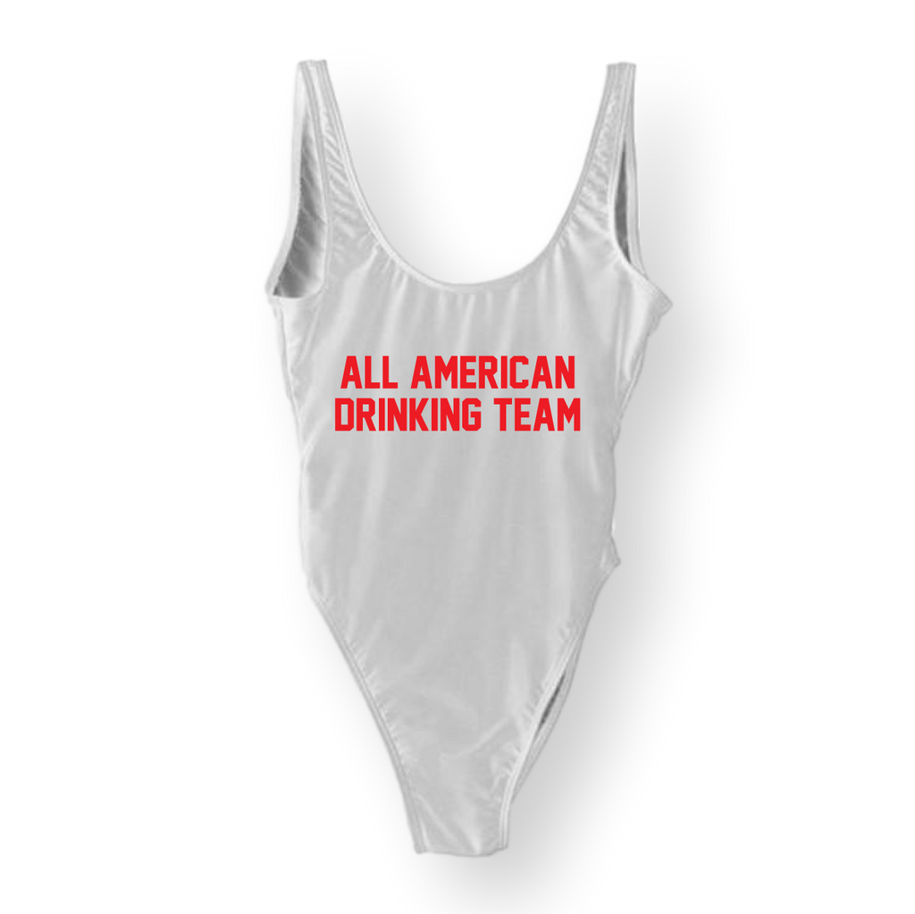 RAVESUITS Classic One Piece XS / White All American Drinking Team One Piece [4TH OF JULY]