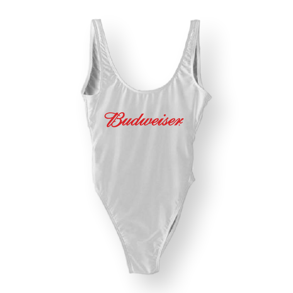RAVESUITS Classic One Piece XS / White Budweiser One Piece [4TH OF JULY]