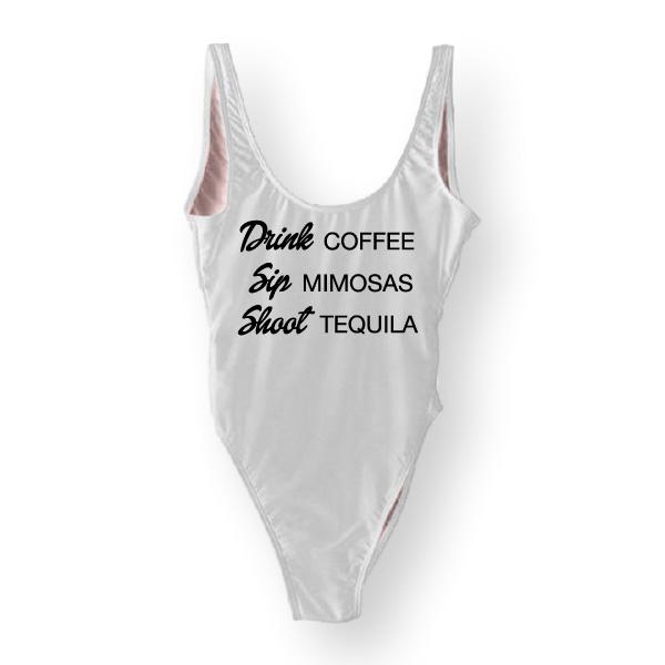 RAVESUITS Classic One Piece XS / White Drink Sip Shoot One Piece