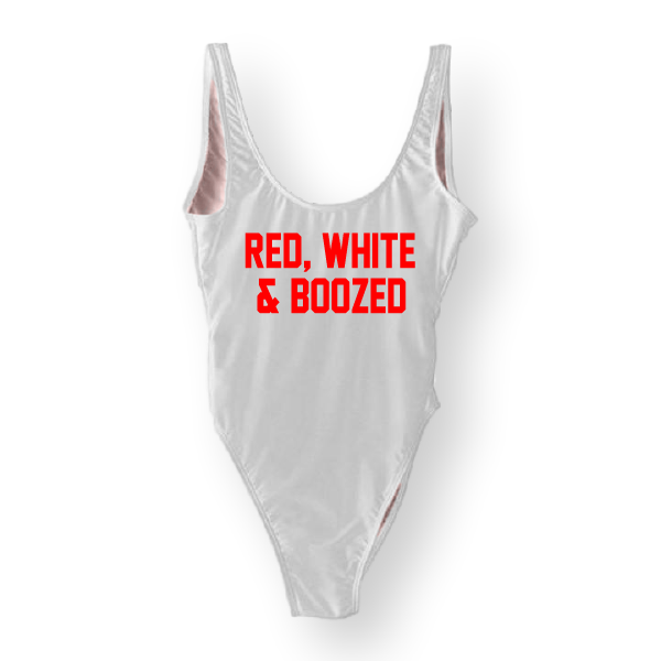 Red white blue one top piece swimsuit