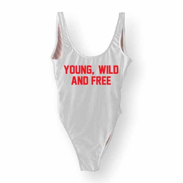 RAVESUITS Classic One Piece XS / White Young. Wild And Free One Piece [4TH OF JULY]