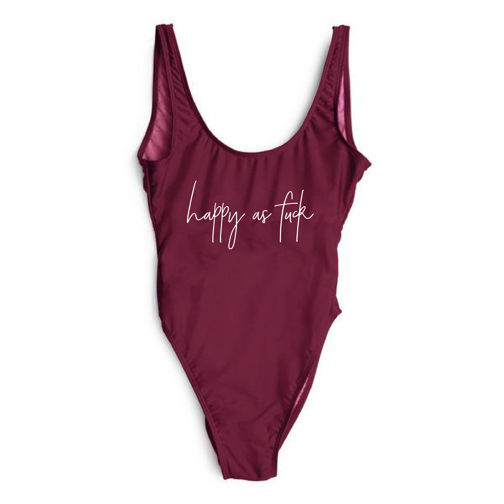 RAVESUITS Classic One Piece XS / Wine Red Happy As F*ck One Piece