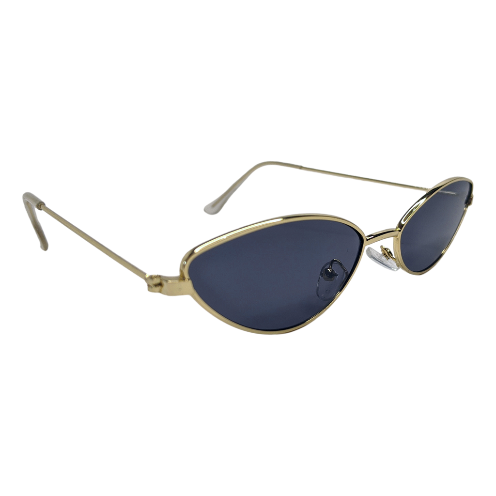 RAVESUITS Gold Rims Blue Lenses Retro Petals Sunglasses
