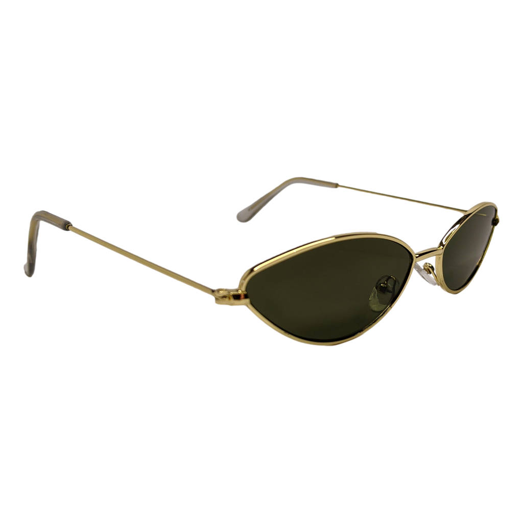 RAVESUITS Gold Rims Green Lenses Retro Petals Sunglasses