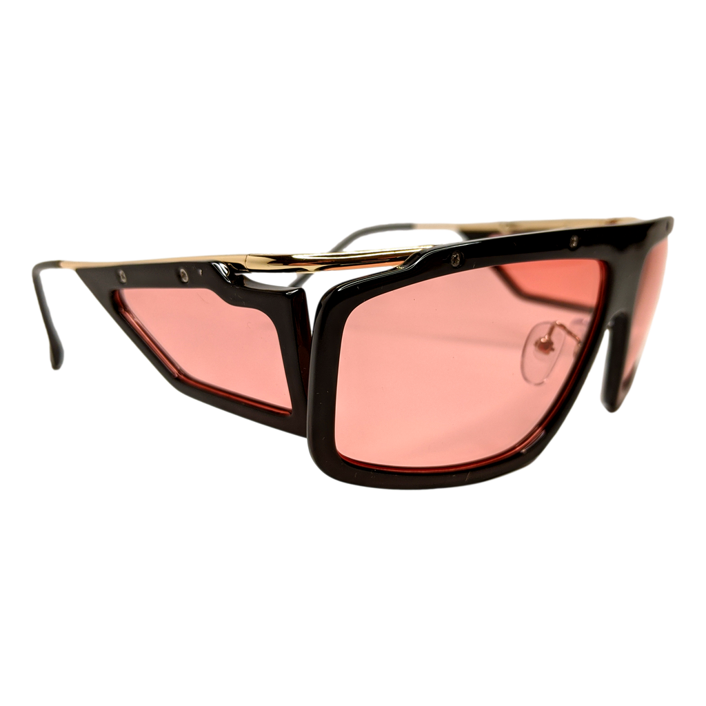 RAVESUITS Pink Futuristic Side Lenses Sunglasses