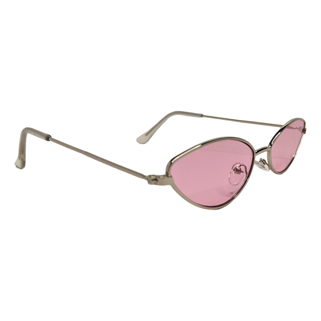 RAVESUITS Silver Rims Pink Lenses Retro Petals Sunglasses