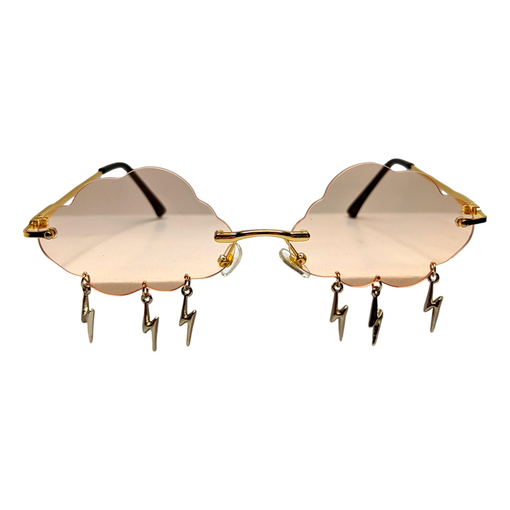 RAVESUITS Sunglasses Gold/Pink Rimless Cloud Sunglasses