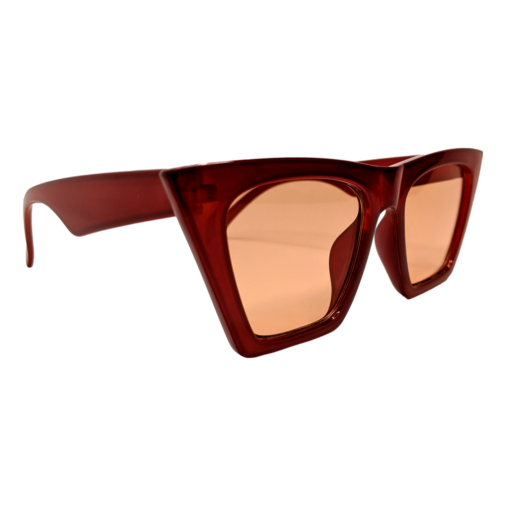 RAVESUITS Red Square Cat Eye Sunglasses
