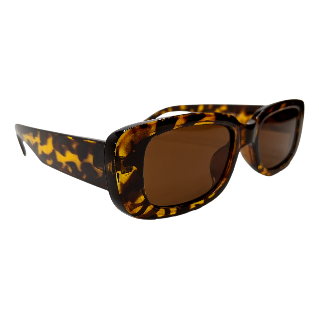 RAVESUITS Sunglasses Tortoise Tinted Rectangle Sunglasses